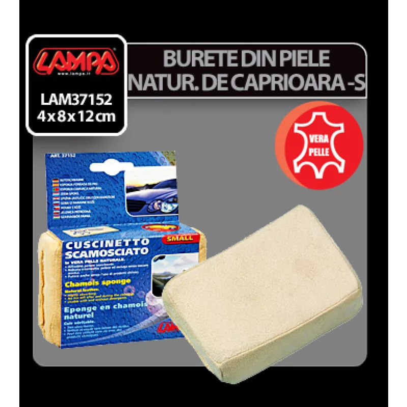 Burete auto cu piele naturală de căprioară, mărimea S, 12x8x4 cm