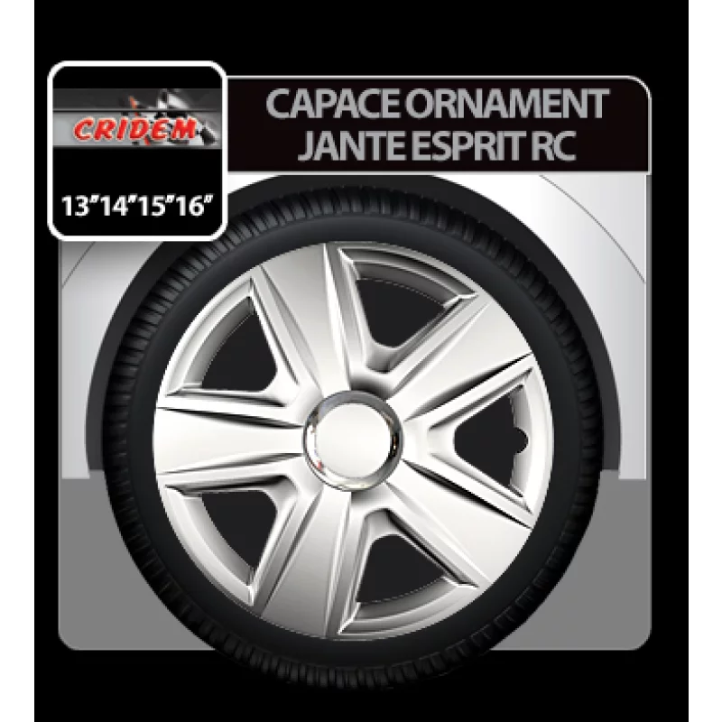 Set capace roti auto Esprit RC 15 inch, argintii, 4 bucati