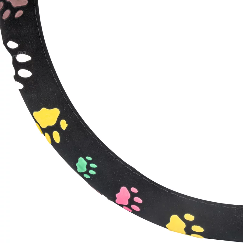 Husă volan Amio Dog Paws, mărime M, 37-39 cm, negru multicolor