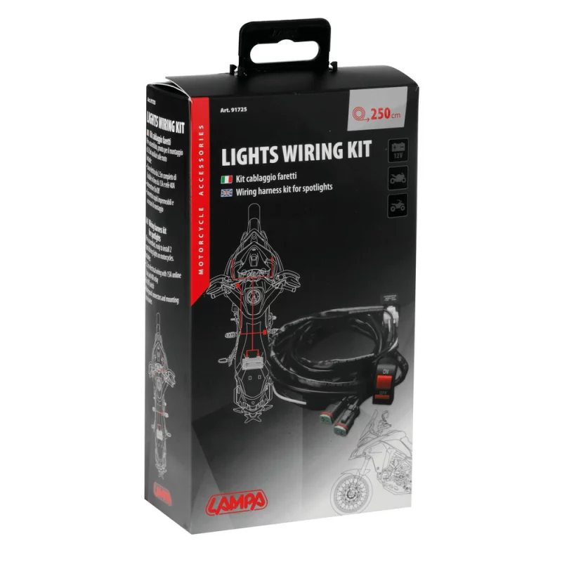 Kit cablaj pentru proiectoare moto 12V, releu 40A si siguranta 15A