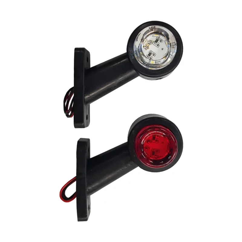 Lampa gabarit camion LED 12/24V cu brat scurt 60°, set 2 buc alb/rosu