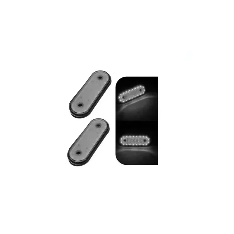 Lampa gabarit LED ovală cu catadioptru 12/24V, albă, set 2 buc