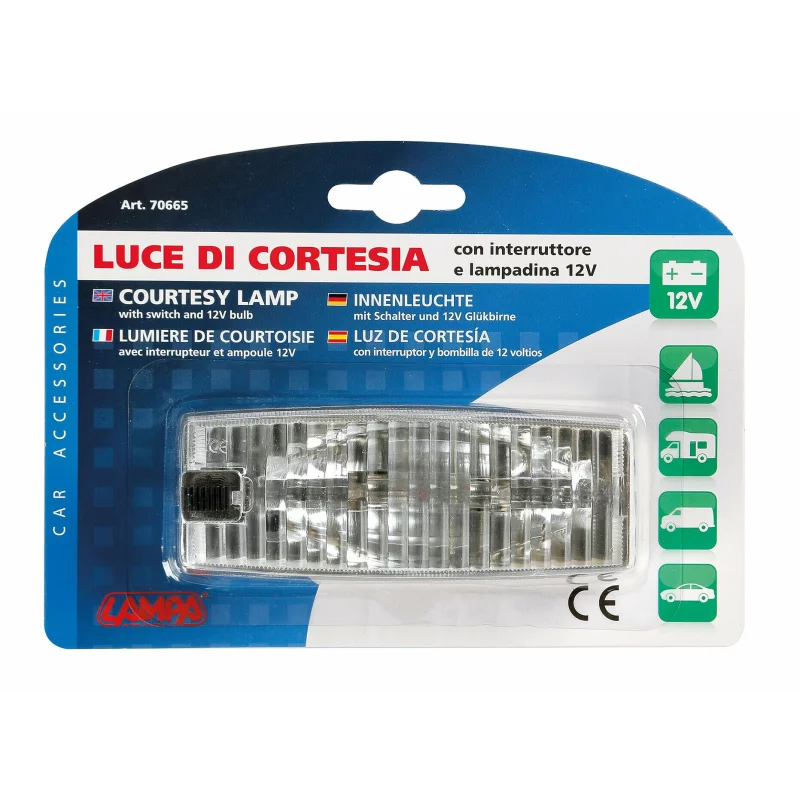 Lampa pentru iluminat interior 12V cu comutator si montaj cu suruburi