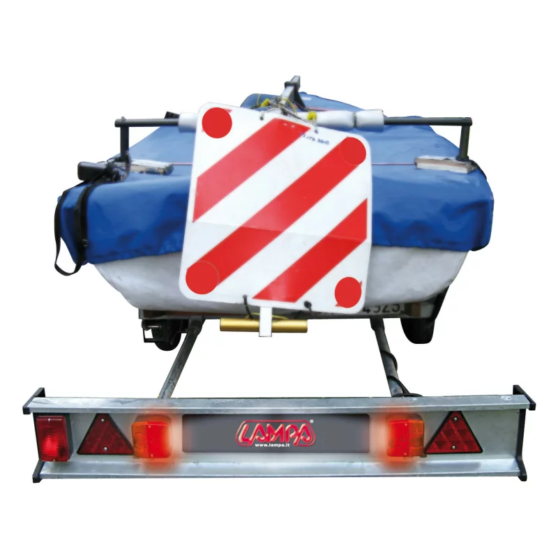 Lampa stop auto 4 functii 12V rosu-galben cu lumina numar