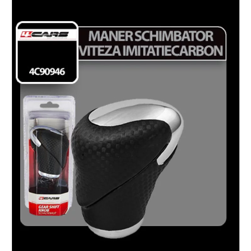 Maner schimbator viteza universal cu finisaj carbon si crom 4Cars