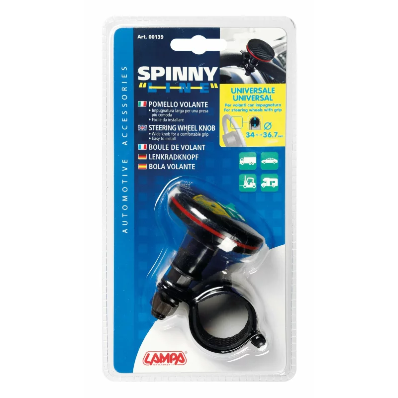 Nuca de rotire volan universala Spinny Line carbon/rosu, Lampa