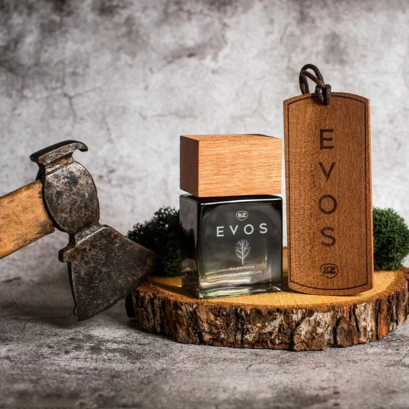 Odorizant auto K2 Evos Unicorn 50 ml, parfum fructat-floral cu capac din lemn