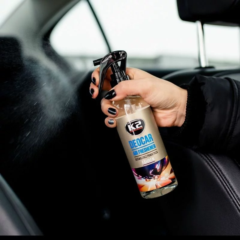 Odorizant auto cu atomizor K2 Deocar Fahren 250 ml, parfum intens
