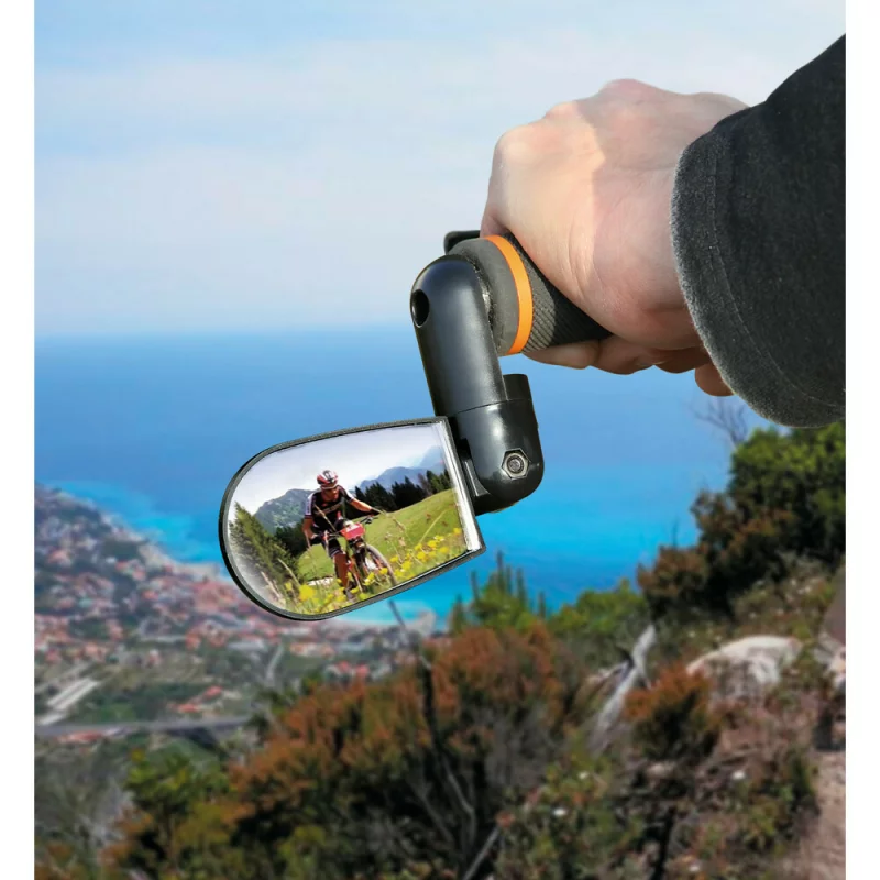 Oglinda pentru bicicleta cu montare la capatul ghidonului, reglabila