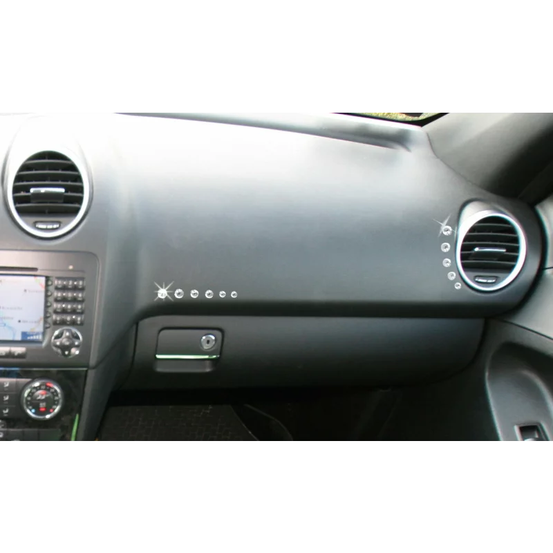 Ornamente auto cristal adezive transparente pentru interior, 59 buc