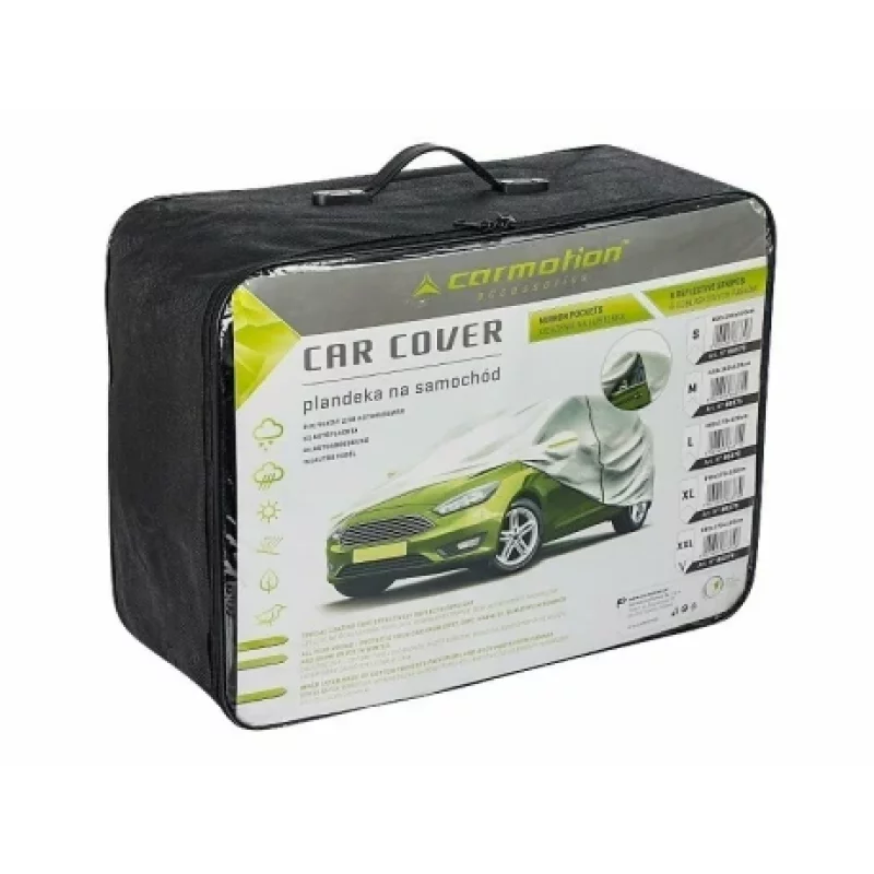 Prelată auto completă XXL Carmotion, 3 straturi, fermoar ușa șoferului 580x175x120 cm