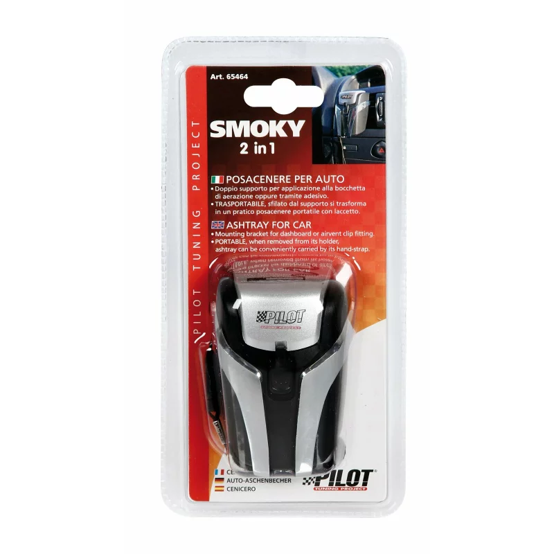 Scrumiera auto portabila Smoky cu suport pentru bord si grila