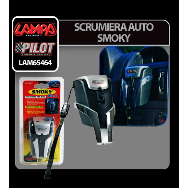 Scrumiera auto portabila Smoky cu suport pentru bord si grila