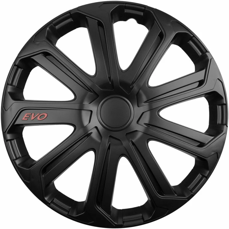 Set 4 capace roți auto Cridem Evo, negre, 14 inch, din ABS rezistent