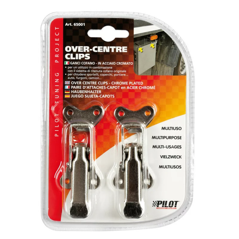 Set 2 cleme cromate pentru fixare usa cutie scule camion Lampa