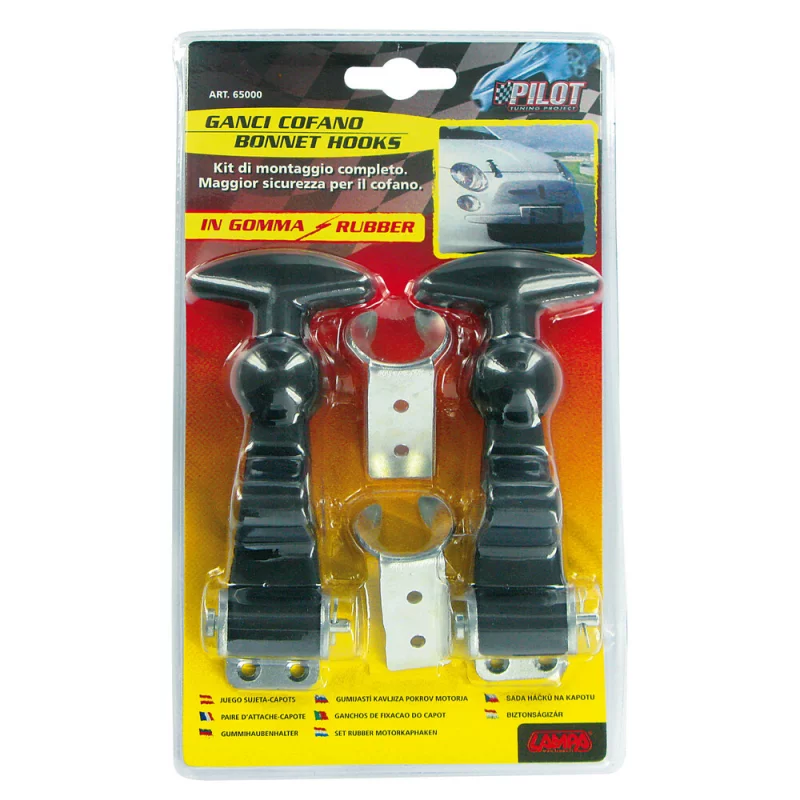 Sigurante capota tuning din cauciuc, negre, set 2 buc, Pilot Lampa GC-3