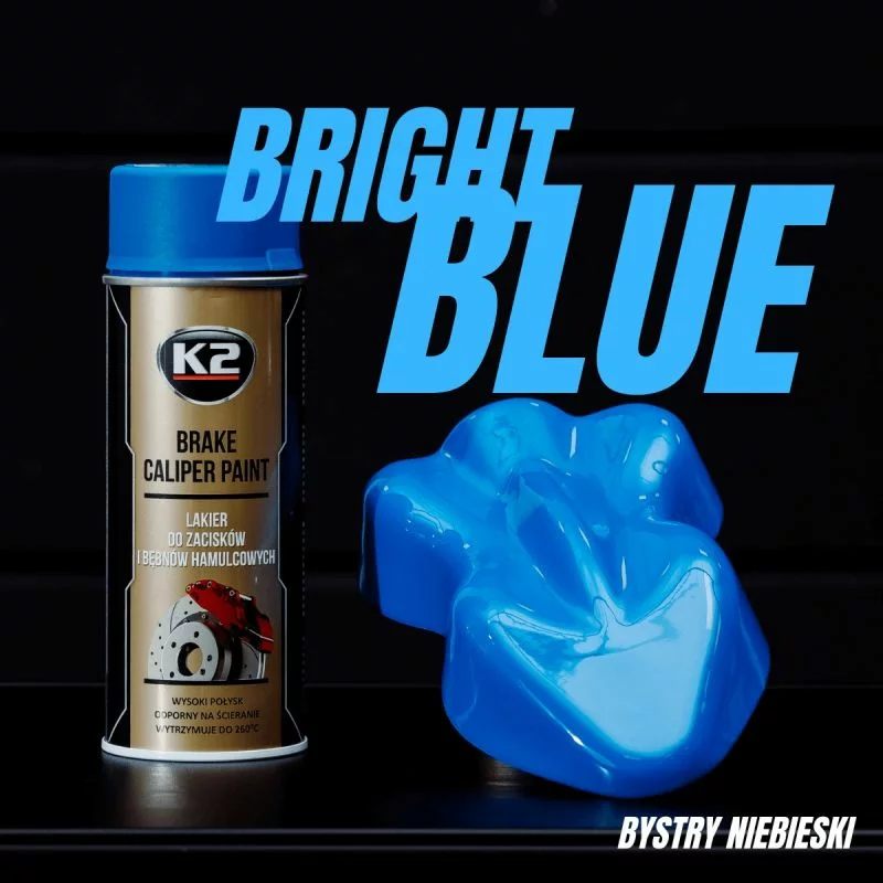 Vopsea spray pentru etrieri de frana K2 400 ml, albastru lucios