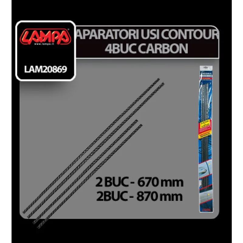 Aparatori usi auto Contour 4, set 4 buc, carbon, flexibile