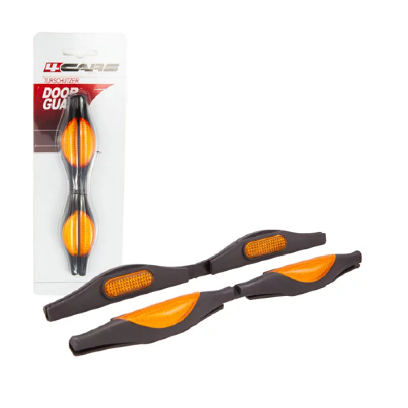 Apărători uși auto cu reflectorizant, set 2 bucăți, portocaliu