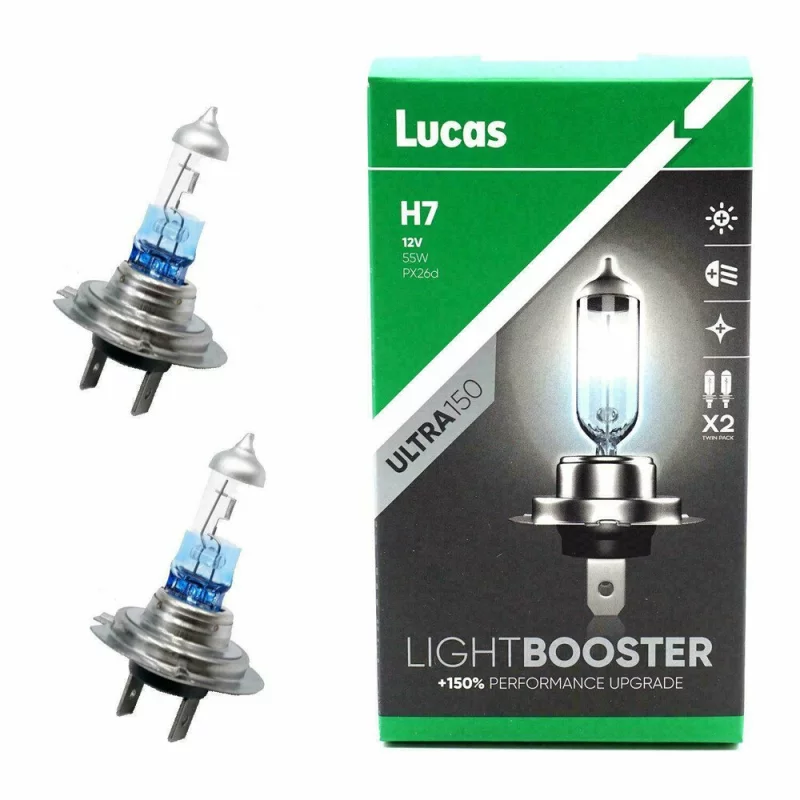 Bec halogen auto H4 12V 60/55W +150% LightBooster P43t, 2 buc Lucas