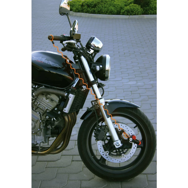 Cablu spiralat din otel Safety Reminder 150 cm, portocaliu