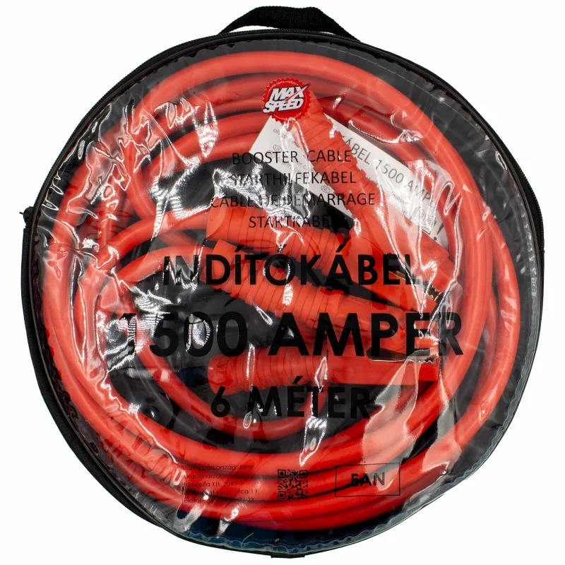 Cablu de pornire auto 1500A, 6 m, 12/24V, cu cleme izolate