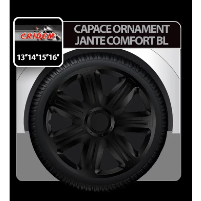 Capace roti auto Comfort negre 15 inch, set 4 buc, ABS rezistent