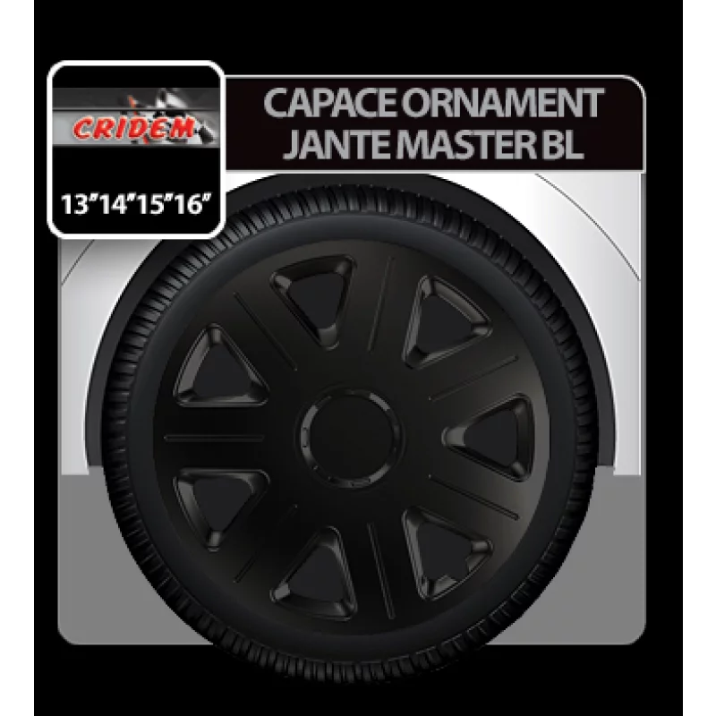 Set 4 capace roti auto Master negre 15 inch din ABS rezistent