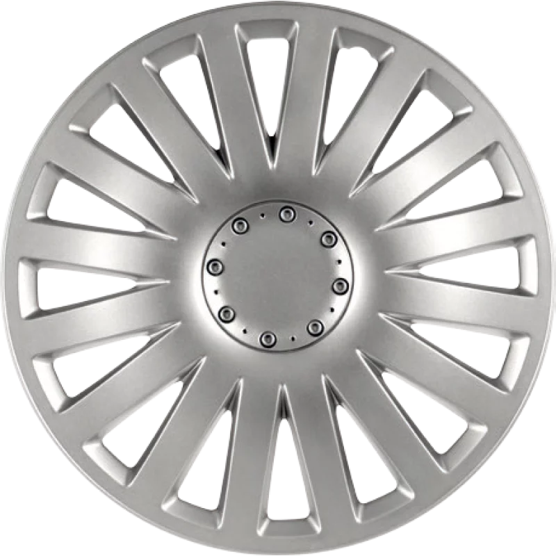 Set 4 capace roti auto Smart 15 inch, argintii, din ABS rezistent