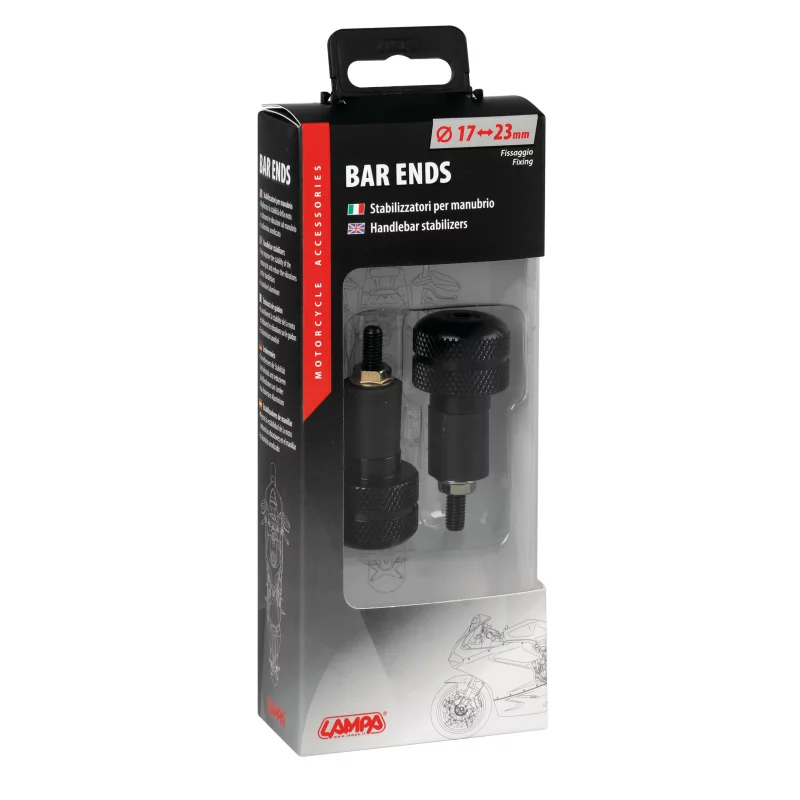 Capete ghidon moto universale din aluminiu anodizat, negre, 2 buc