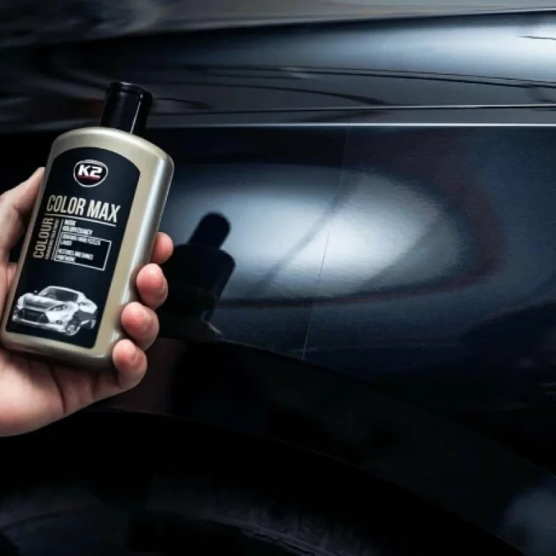 Ceara auto coloranta neagra K2 Color Max, 250 ml, pentru luciu si retus fin