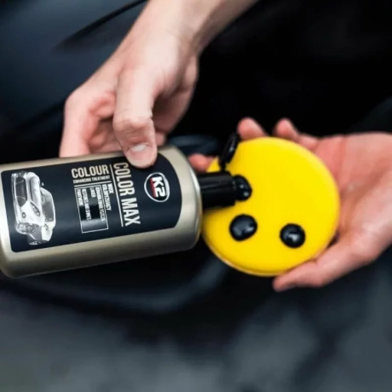 Ceara auto coloranta neagra K2 Color Max, 250 ml, pentru luciu si retus fin