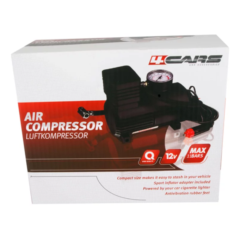 Compresor aer auto 12V 18 bar cu manometru si adaptoare 4Cars