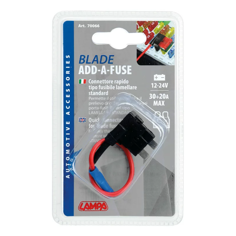 Conector rapid auto pentru 2 sigurante plate standard 30A + 20A, 12/24V