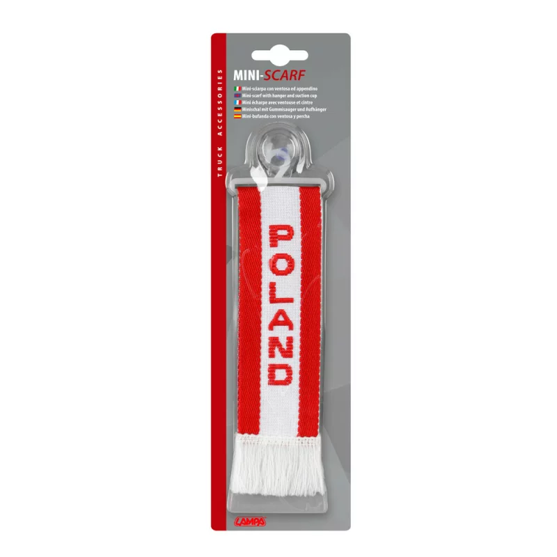 Fanion auto mic cu ventuza pentru parbriz, steag Polonia