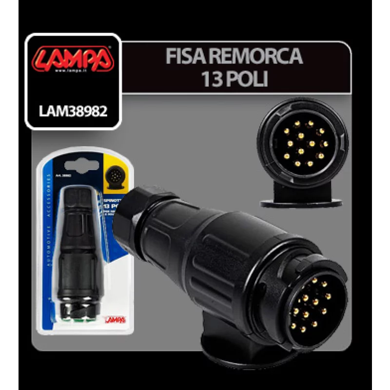 Fisa remorca 13 poli din plastic Lampa, conectare prin insurubare