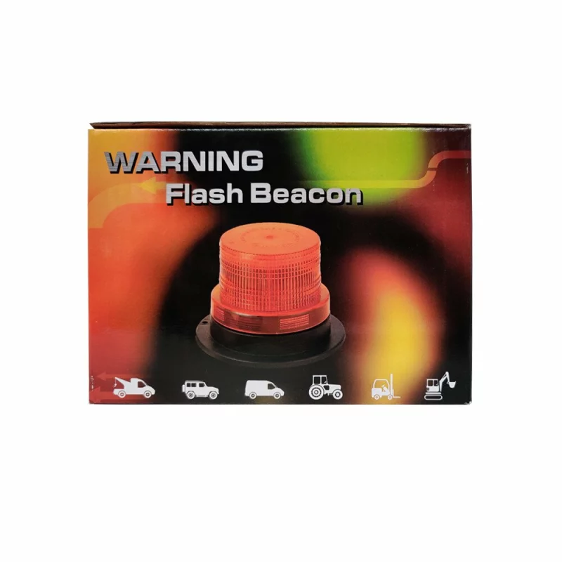 Girofar stroboscopic LED galben cu magnet și alimentare 12/24V