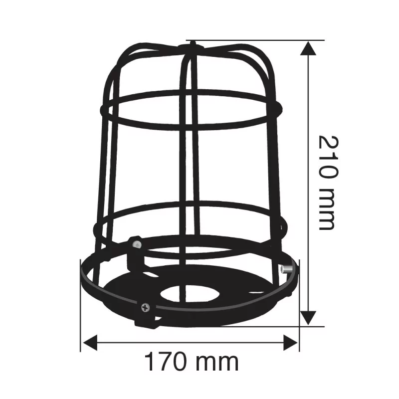 Grila de protectie pentru girofar Lampa, metalica, neagra, 170x210 mm