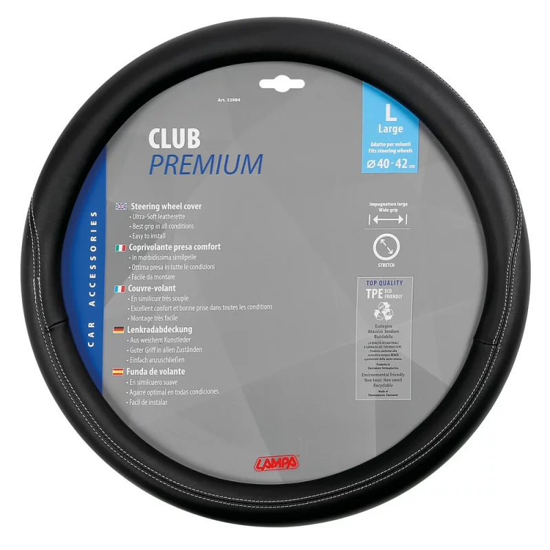 Husă volan auto Club Skeentex, negru, mărimea L, Ø 40/42 cm