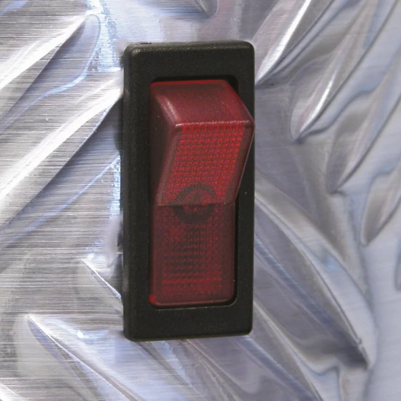 Intrerupator auto basculant On-Off 12V 20A iluminat rosu, 3 pini