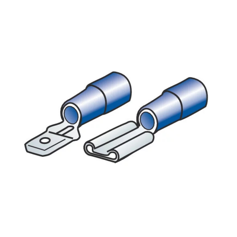 Kit papuci electrici 40 buc, 6,3x0,8 mm, albastru, pentru conexiuni rapide