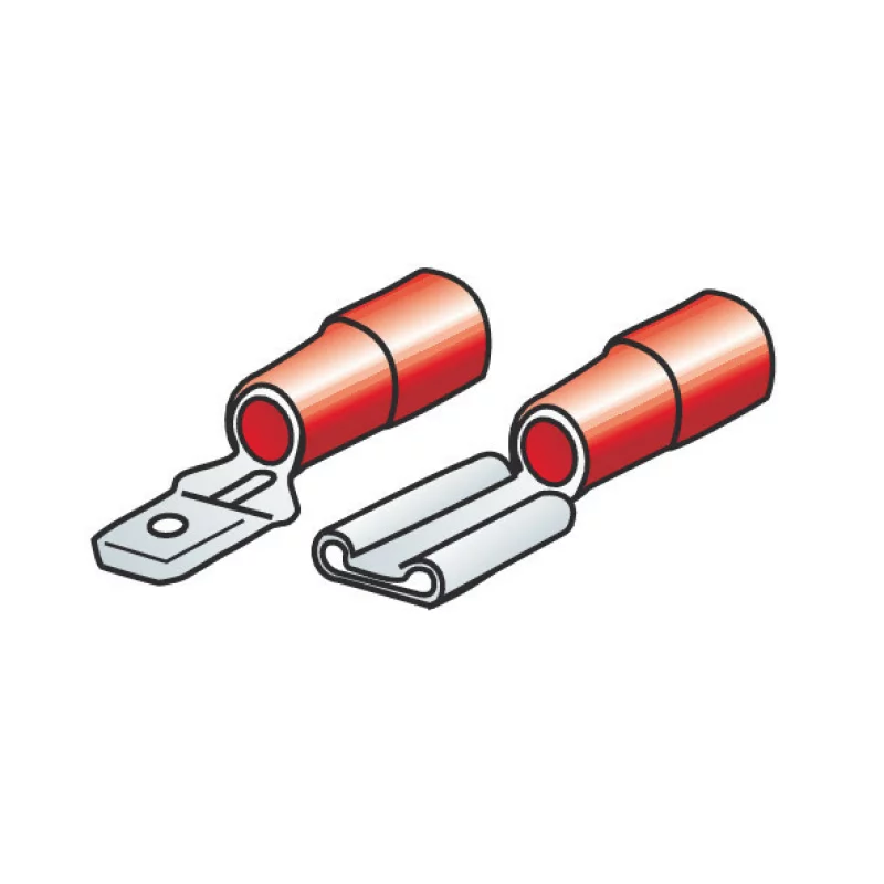 Kit papuci electrici auto 40 buc, 6,3x0,8 mm, rosu, Pilot Lampa