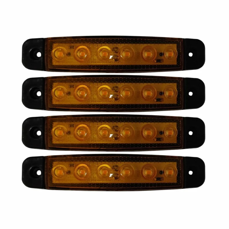Set 4 lampi gabarit LED galbene 12/24V, 6 LED-uri, Cridem
