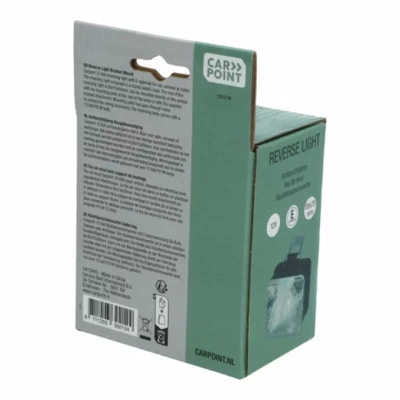 Lampa de mers inapoi Carpoint 12V cu suport, 85x75 mm, omologare E13