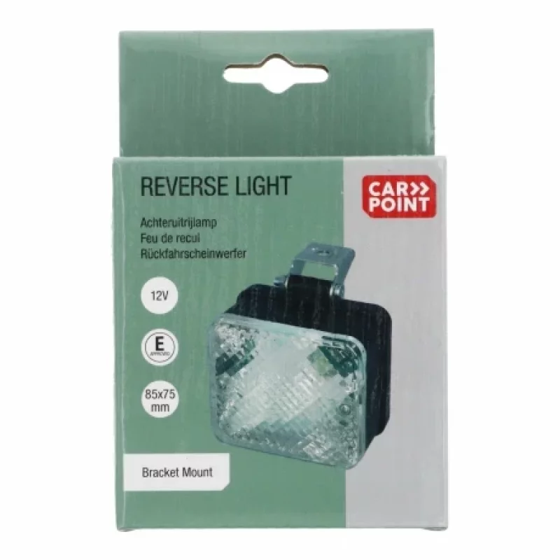 Lampa de mers inapoi Carpoint 12V cu suport, 85x75 mm, omologare E13
