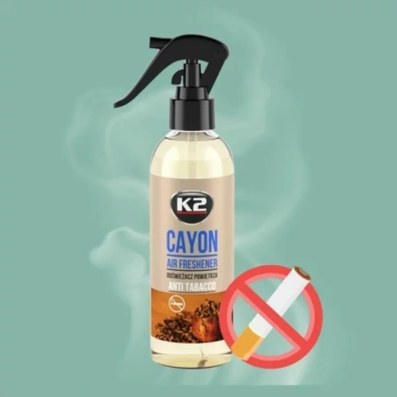 Odorizant auto cu atomizor K2 Cayon Anti Tabaco 250 ml
