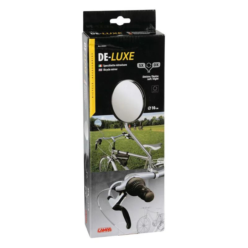 Oglindă retrovizoare pentru bicicletă De-Luxe cromată, 10 cm