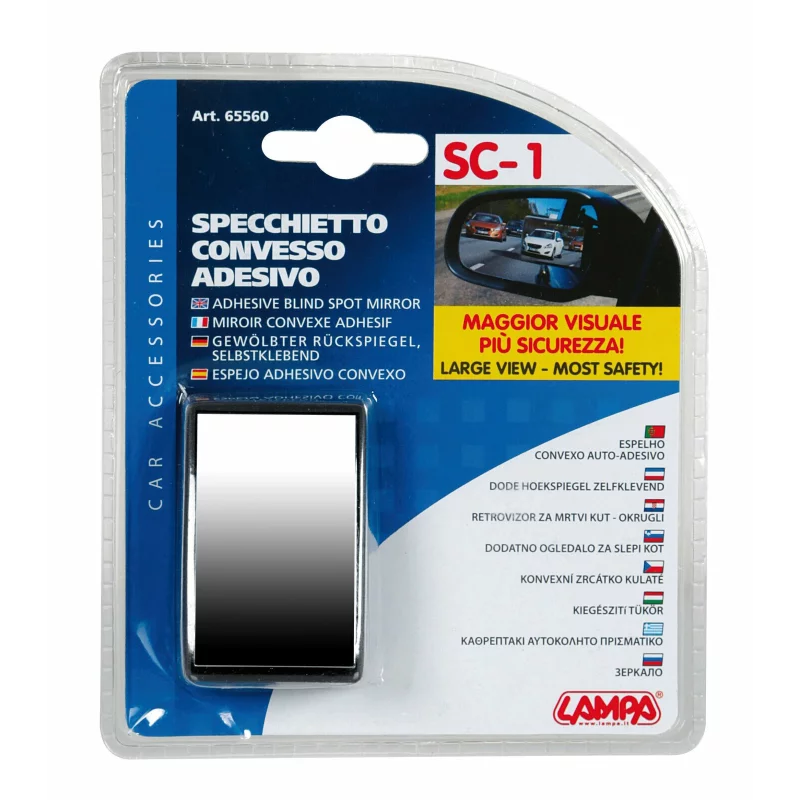 Oglindă convexă pentru unghi mort auto Lampa, 55x35 mm, montaj adeziv