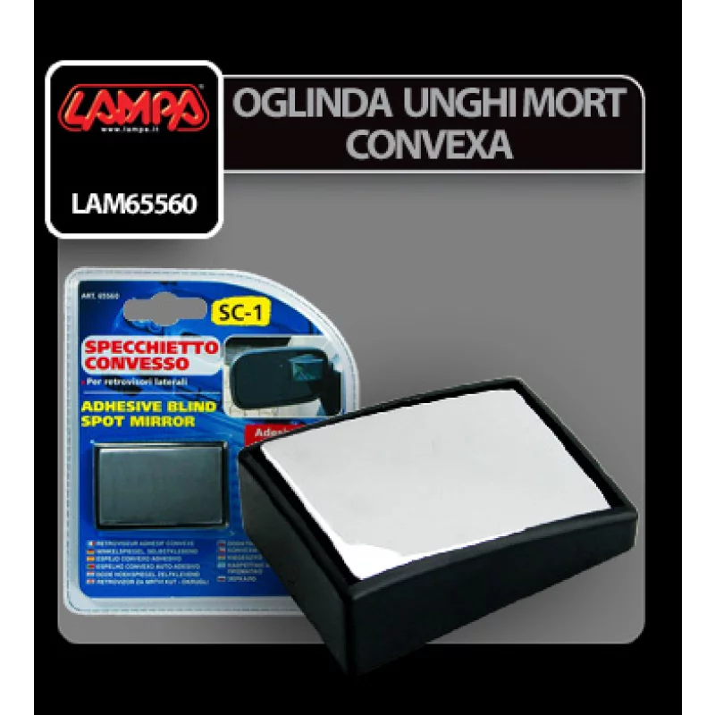 Oglindă convexă pentru unghi mort auto Lampa, 55x35 mm, montaj adeziv