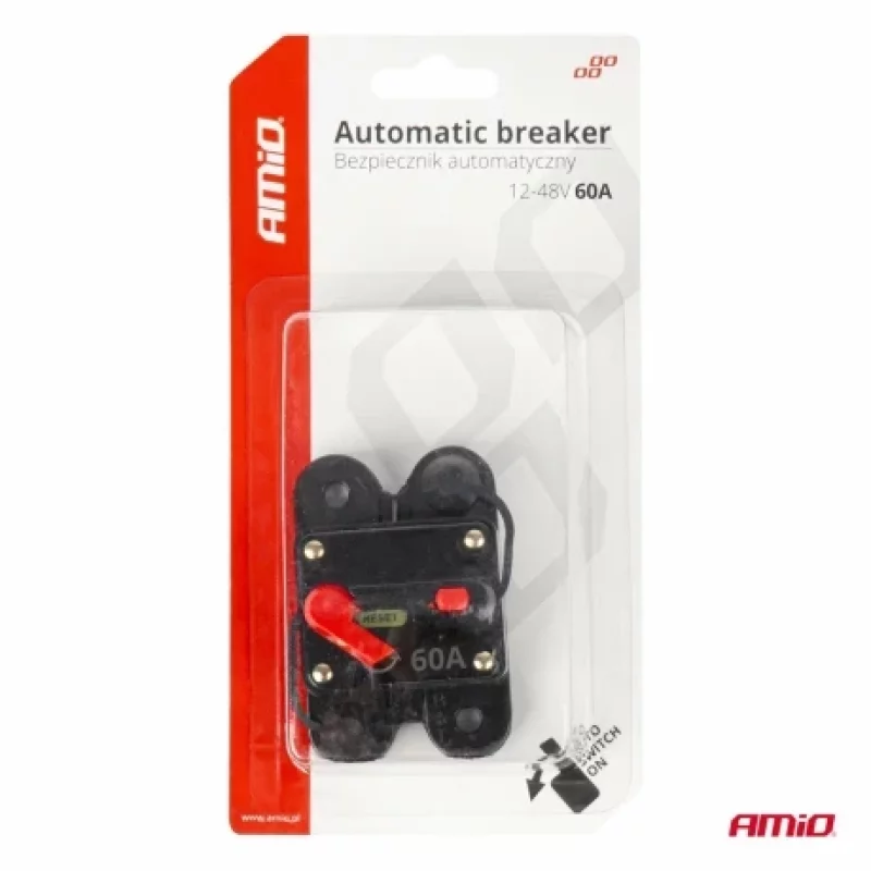 Siguranta automata auto 60A 12-48V cu buton de resetare Amio